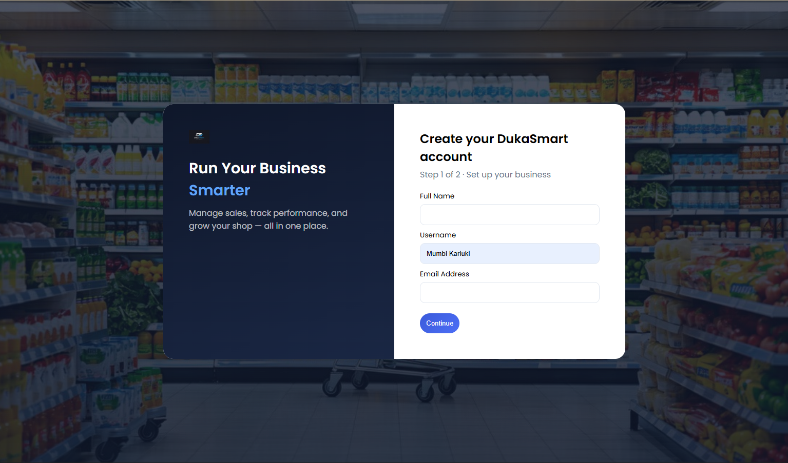 Business owner using Duka Smart